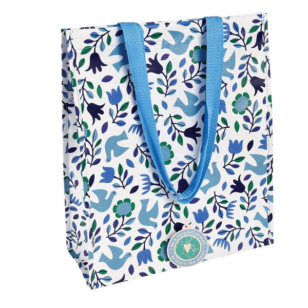 Folk Doves Shopping Bag