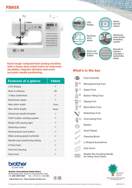 Brother FS60X Computerized Sewing Machine
