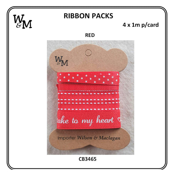 Red Printed Ribbon