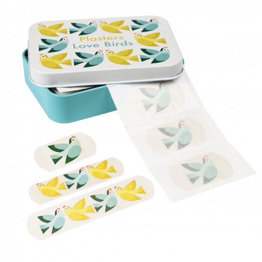 Love Birds Plasters in a tin