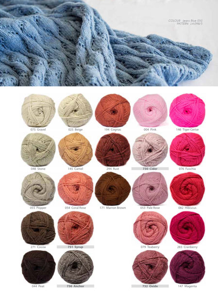 Elle Charity Double Knit 100g, Over 100 Colours