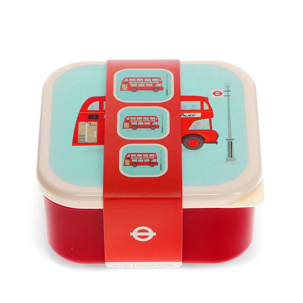 London Bus Snack Boxes Set of 3