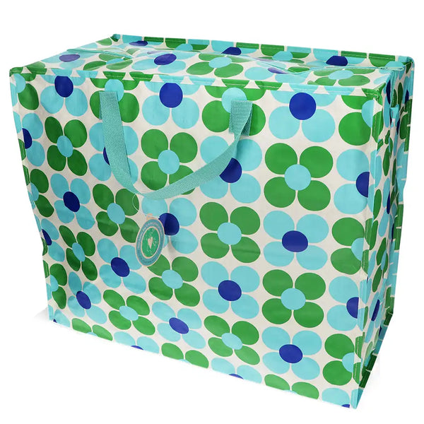 Blue and Green Daisy Jumbo Storage Bag