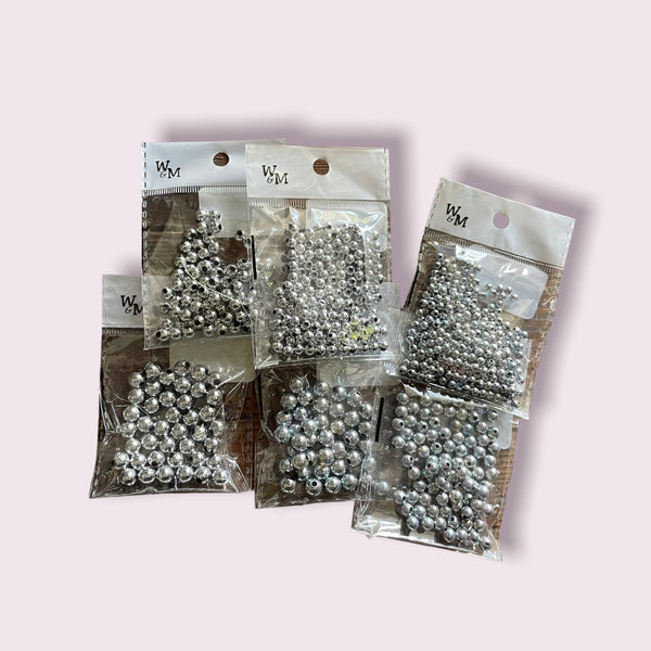 Round Beads Silver & Multicoloured