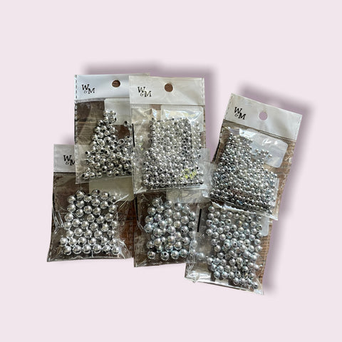 Round Beads Silver & Multicoloured