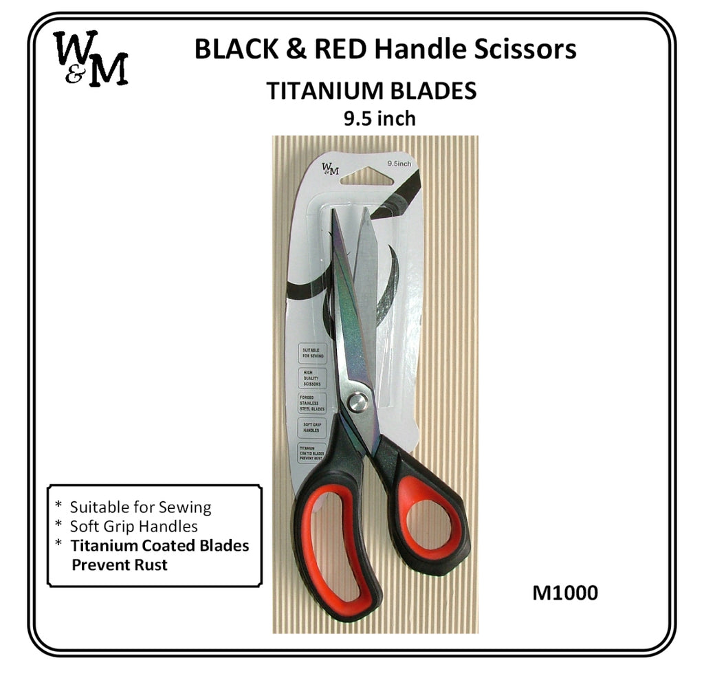 Black & Red Handle Scissors 9.5 inches