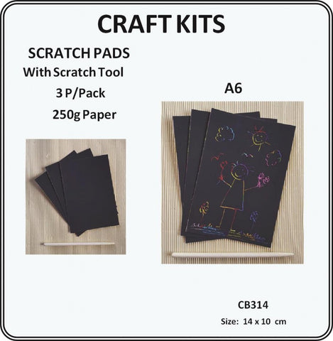 Scratch Pads 3 per pack with Wood Tool