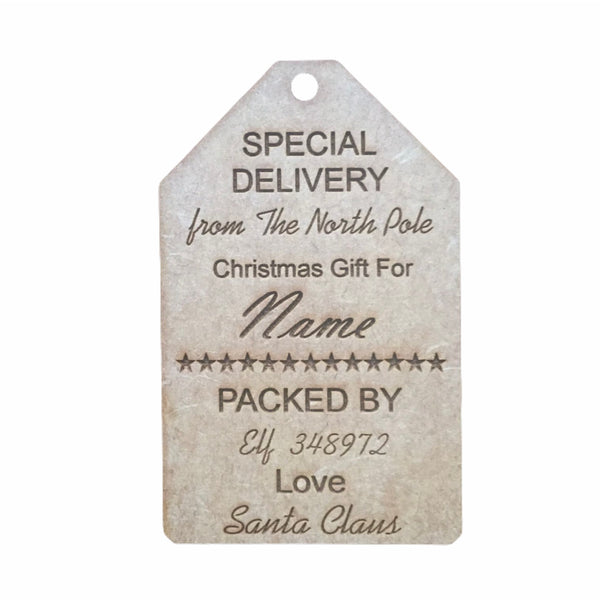 Wooden Christmas Tag - Personalised