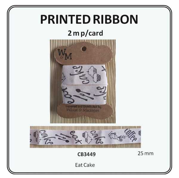 Eat Cake Printed Ribbon