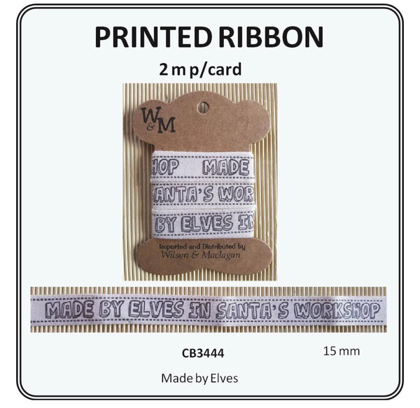 Made by Elves Printed Ribbon