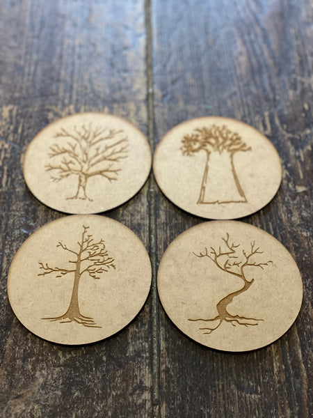 African Tree Coasters Set 3