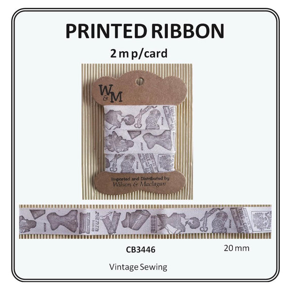 Vintage Sewing Printed Ribbon