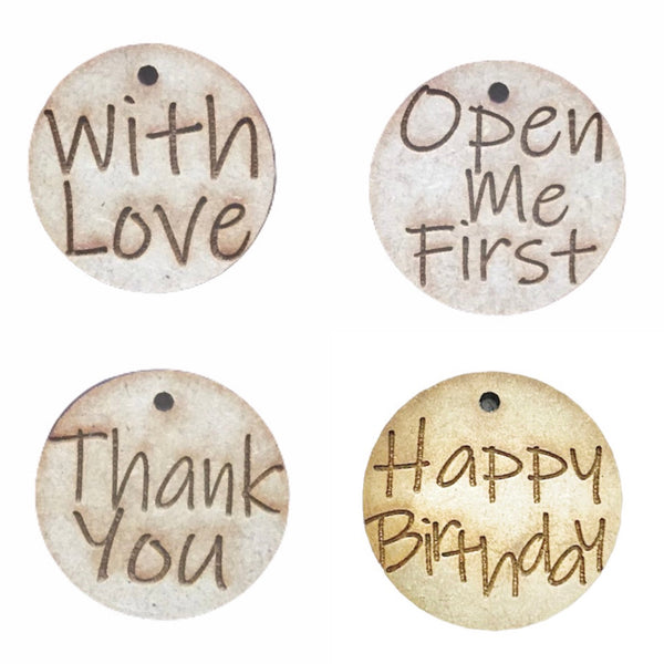 Wooden Gift Tags Packs of 12 / 60
