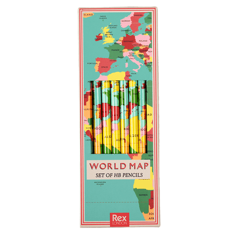 World Map HB Pencils